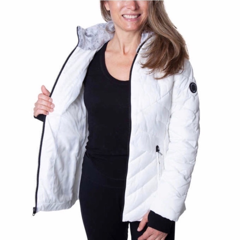 Nautica Women's White Puffer Jacket